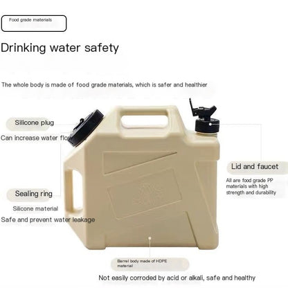 Portable Camping Water Tank with Faucet–Large Capacity Food-Grade Water Storage Container