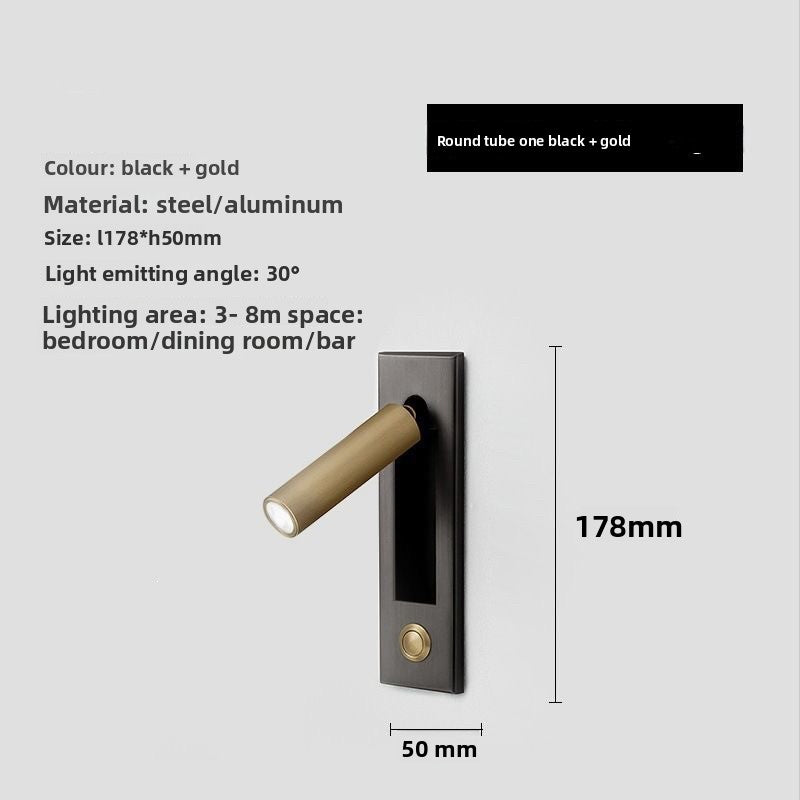 Rotating LED Wall Reading Light–Adjustable Bedside Wall Lamp for Bedroom, Study & Hotel