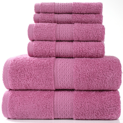 6 Piece Cotton Towel Set-Soft Absorbent Bath Towels Set-Luxury Bathroom Towels Quick Dry