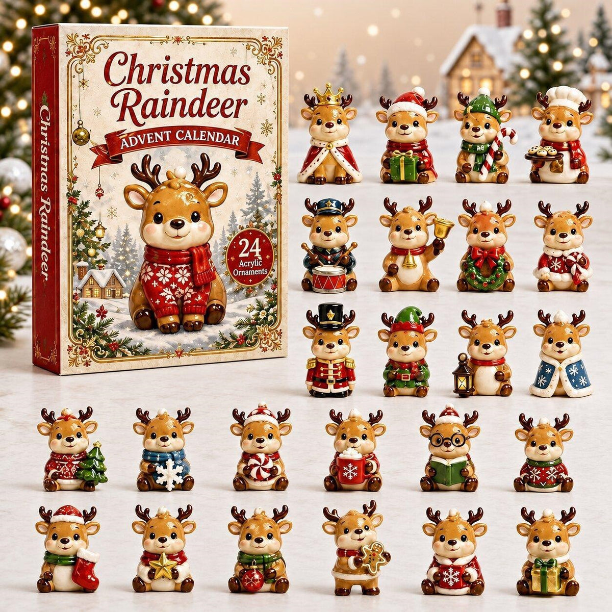 Christmas Acrylic Decorations Blind Box - 3mm Festive Santa, Gnome & Snowman Collectible Ornaments