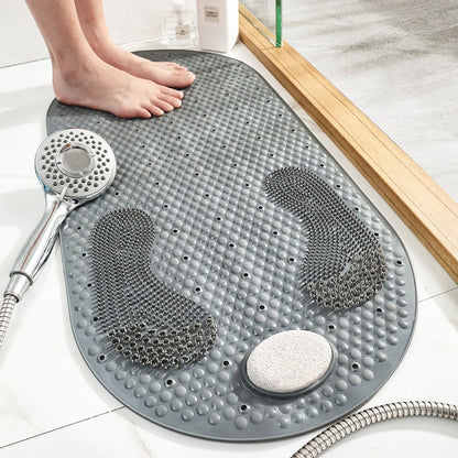 Non-Slip Rubber Bathroom Mat 80x40cm-Waterproof PVC Bath Mat-Quick Dry Anti-Skid Floor Mat for Bathroom, Balcony & Kids Room