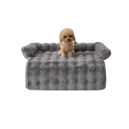 Luxury Plush Pet Mat–Soft Faux Rabbit Fur Dog & Cat Bed