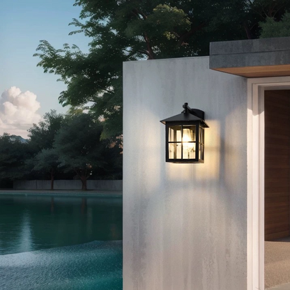 Outdoor Solar LED Wall Light - Modern Aluminium Garden, Courtyard & Entrance Lantern