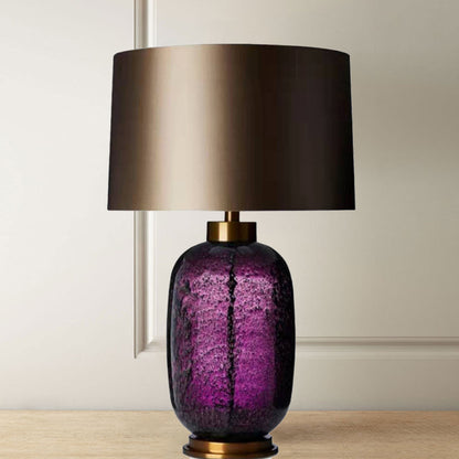 Modern Glass Table Lamp - Large Colourful Vase Bedside & Living Room Lamp