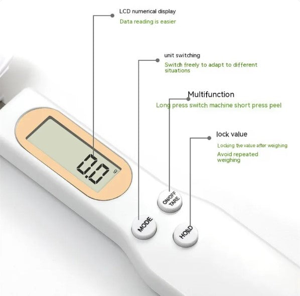 Digital Spoon Scale 500g 0.1g–High Precision Electronic Kitchen Scale, LCD Measuring Spoon for Coffee, Baking & Cooking
