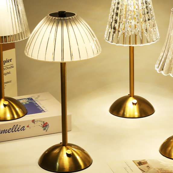 Rechargeable Crystal LED Table Lamp - Touch Control Cordless Bedside Night Light
