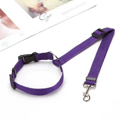 Adjustable Pet Car Safety Seat Belt – Headrest Dog & Cat Travel Restraint