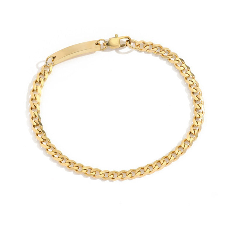 Gold Plated Stainless Steel Bracelet–4MM Minimalist Chain Bracelet, Durable Women’s Jewellery (Gold, Rose Gold & Steel)