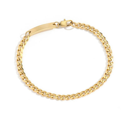Gold Plated Stainless Steel Bracelet–4MM Minimalist Chain Bracelet, Durable Women’s Jewellery (Gold, Rose Gold & Steel)