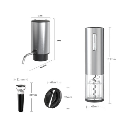 Fully Automatic Electric Wine Opener Set | Rechargeable Battery, Aerator Pourer & Vacuum Stopper