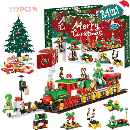 DIY Christmas Advent Calendar Building Blocks - 24-Day Countdown Toy Set for Kids