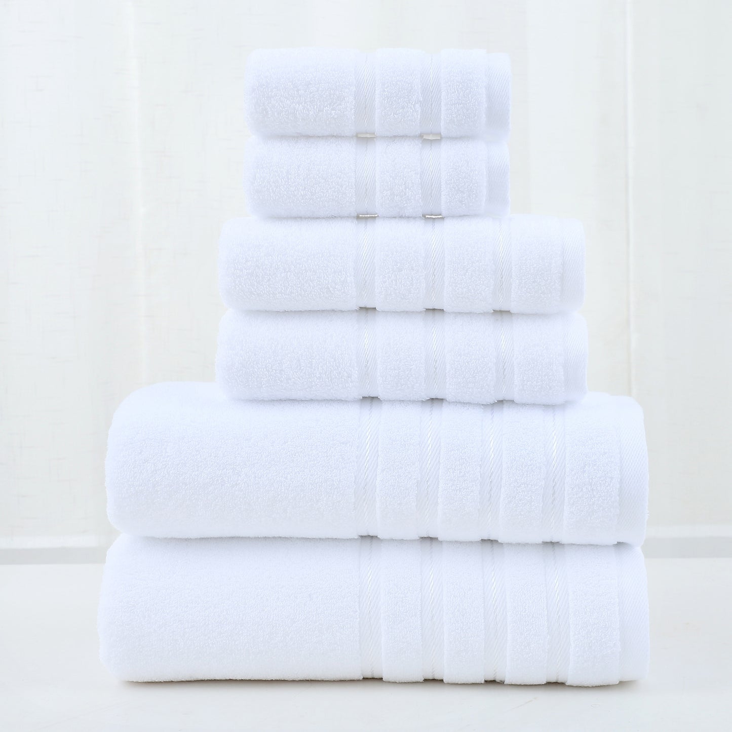 Luxury Combed Cotton Towel Set–Ultra Soft 6 Piece Bathroom Towel Collection