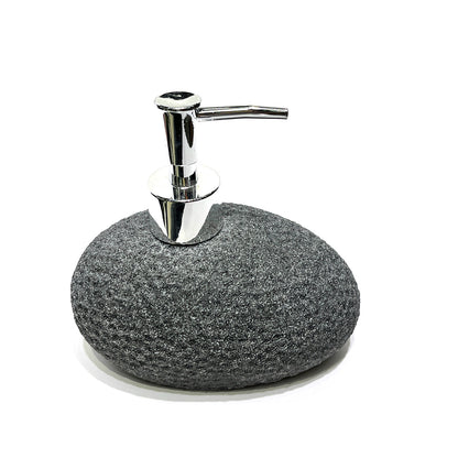 4 Piece Resin Bathroom Accessories Set - Sandstone Soap Dispenser, Toothbrush Holder, Tumbler & Tray