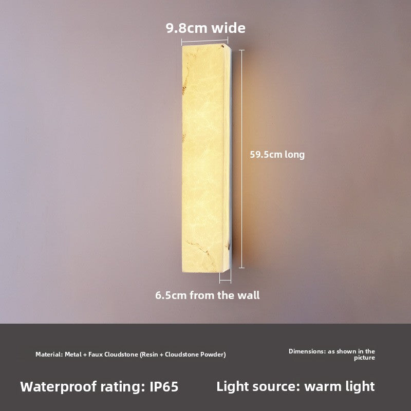 Modern Marble Or Marble Look LED Wall Light - Minimalist Long Wall Lamp for Bedroom & Living Room