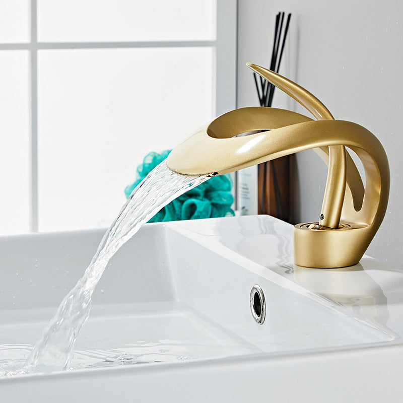 Luxury Waterfall Basin Mixer Tap – Premium Brass Bathroom Faucet