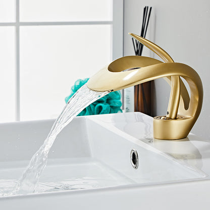 Luxury Waterfall Basin Mixer Tap – Premium Brass Bathroom Faucet