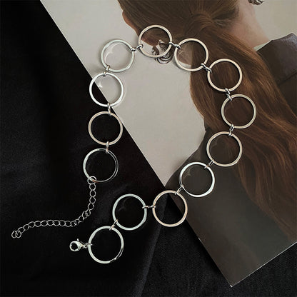 Lockable Collar Necklace–Adjustable Gold & Silver Chain Necklace, Minimalist Statement Jewellery for Women