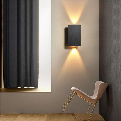 Modern LED Up Down Wall Light - Nordic Brushed Aluminium Wall Lamp for Bedroom & Living Room