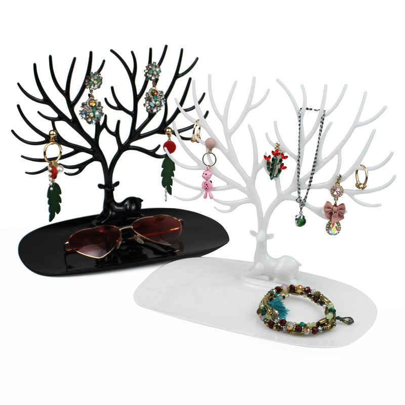 Deer Jewelry Stand Organiser–Creative Branch Antler Necklace & Earring Holder, Decorative Jewellery Display Rack