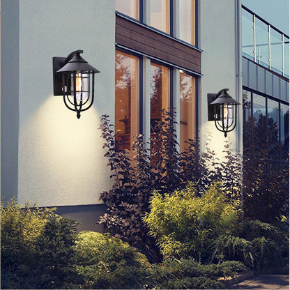 Retro Outdoor Sensor Wall Light - Nordic LED Glass Wall Lamp for Courtyard & Entrance