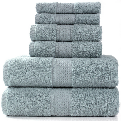 6 Piece Cotton Towel Set-Soft Absorbent Bath Towels Set-Luxury Bathroom Towels Quick Dry