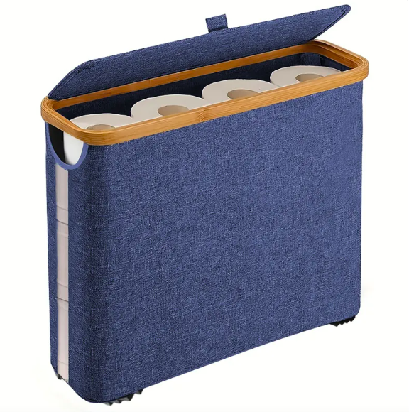 Modern Toilet Paper Storage Basket-Visible Tissue Holder Organiser-Decorative Household Toilet Paper Box for Bathroom, Bedroom & Office
