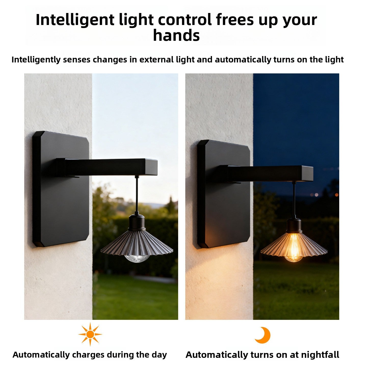 Solar LED Wall Light – IP65 Waterproof Outdoor Garden Lamp