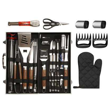 38-Piece Stainless Steel BBQ Tool Set - Complete Barbecue Grilling Utensil Kit with Aluminium Carry Case