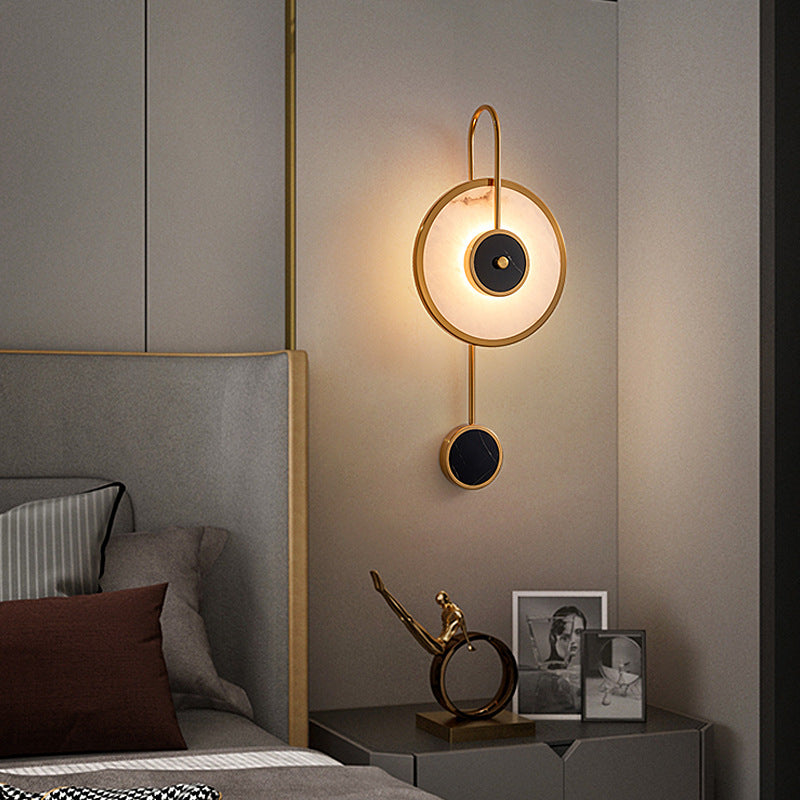 Marble LED Wall Light - 60cm Luxury Stone Bedside & Hallway Wall Lamp