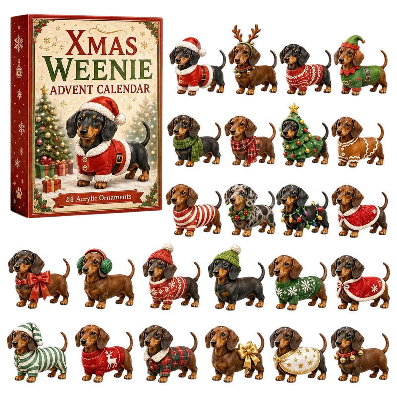 2026 Christmas Advent Calendar - 24-Day Acrylic Pendant Blind Box Countdown with Surprise Decorations
