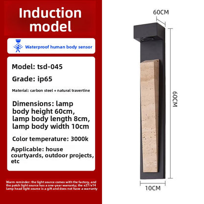 Modern Travertine LED Outdoor Wall Light–Waterproof Luxury Exterior Wall Lamp