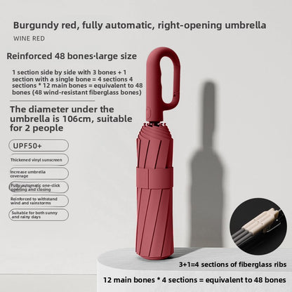 Fully Automatic Windproof Travel Umbrella–Compact UV Protection Folding Umbrella