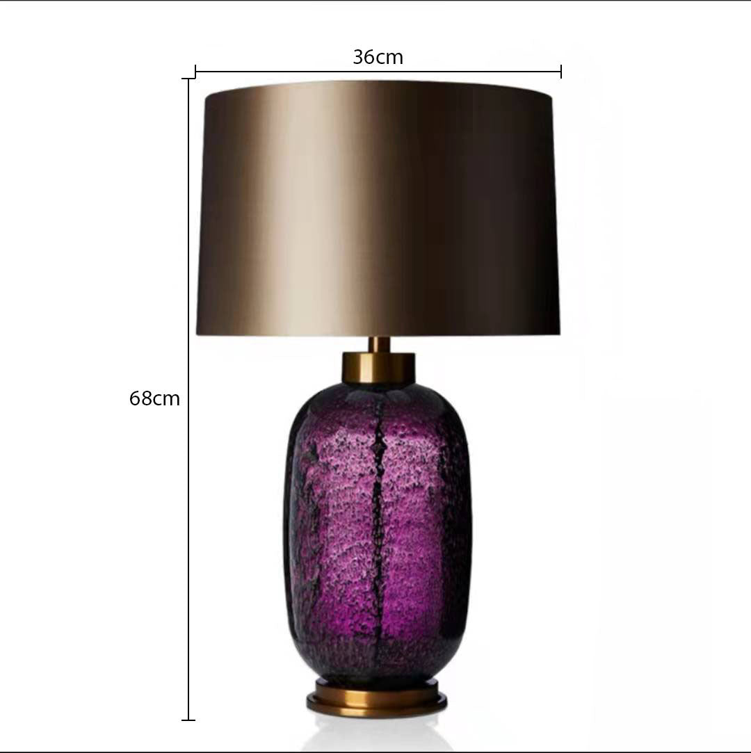 Modern Glass Table Lamp - Large Colourful Vase Bedside & Living Room Lamp