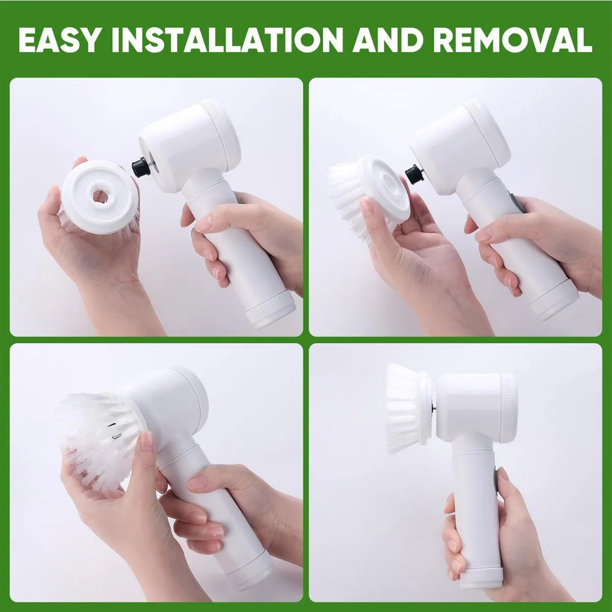 Multifunction Electric Cleaning Brush-Rechargeable Spin Scrubber with 5 Interchangeable Heads-Portable Household Cleaning Tool