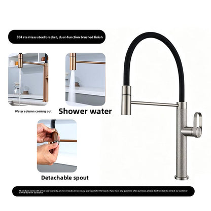 304 Stainless Steel Pull-Out Kitchen Mixer Tap–Luxury Waterfall Sink Faucet
