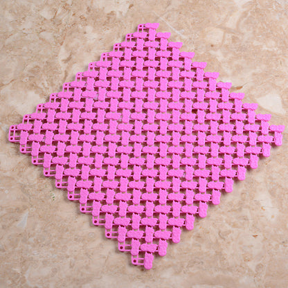 Connectable Non-Slip Bath Mat Tiles-Interlocking Bathroom Floor Mat-Waterproof Anti-Slip Shower Mat