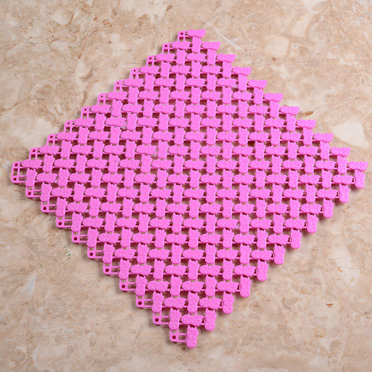 Connectable Non-Slip Bath Mat Tiles-Interlocking Bathroom Floor Mat-Waterproof Anti-Slip Shower Mat