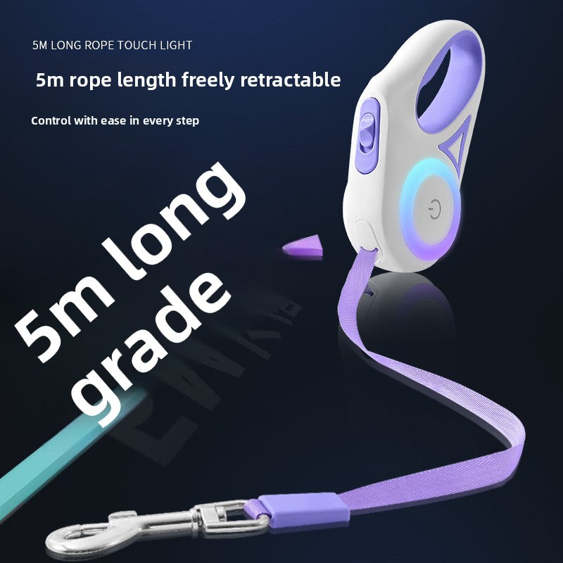 LED Retractable Dog Leash–USB Rechargeable Automatic Pet Lead For Day & Night Walks