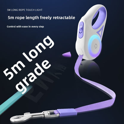 LED Retractable Dog Leash–USB Rechargeable Automatic Pet Lead For Day & Night Walks