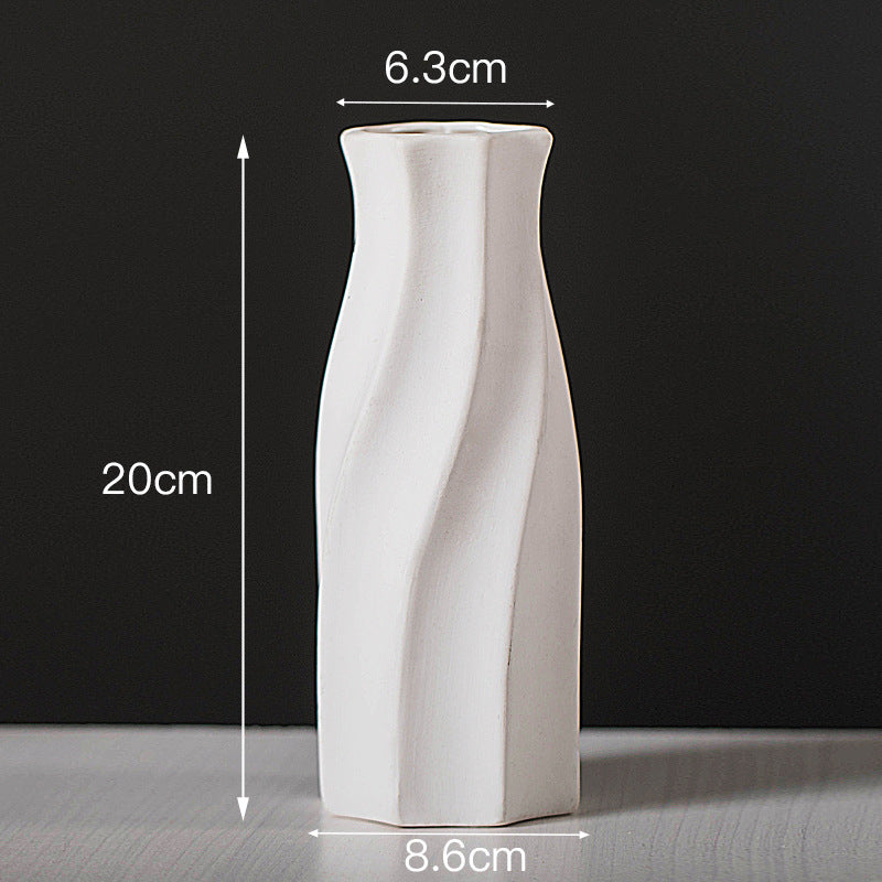 Modern Ceramic Flower Vase–Nordic White Decorative Vase for Fresh & Dried Flowers, Handmade Home Décor