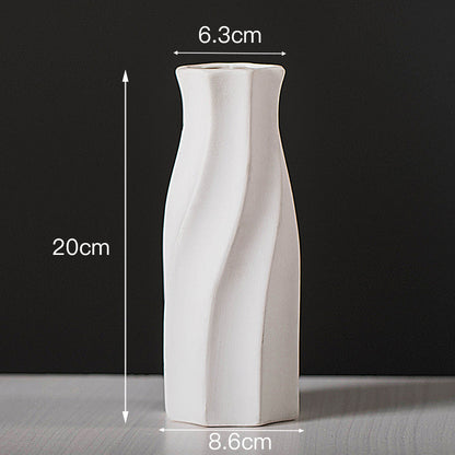 Modern Ceramic Flower Vase–Nordic White Decorative Vase for Fresh & Dried Flowers, Handmade Home Décor