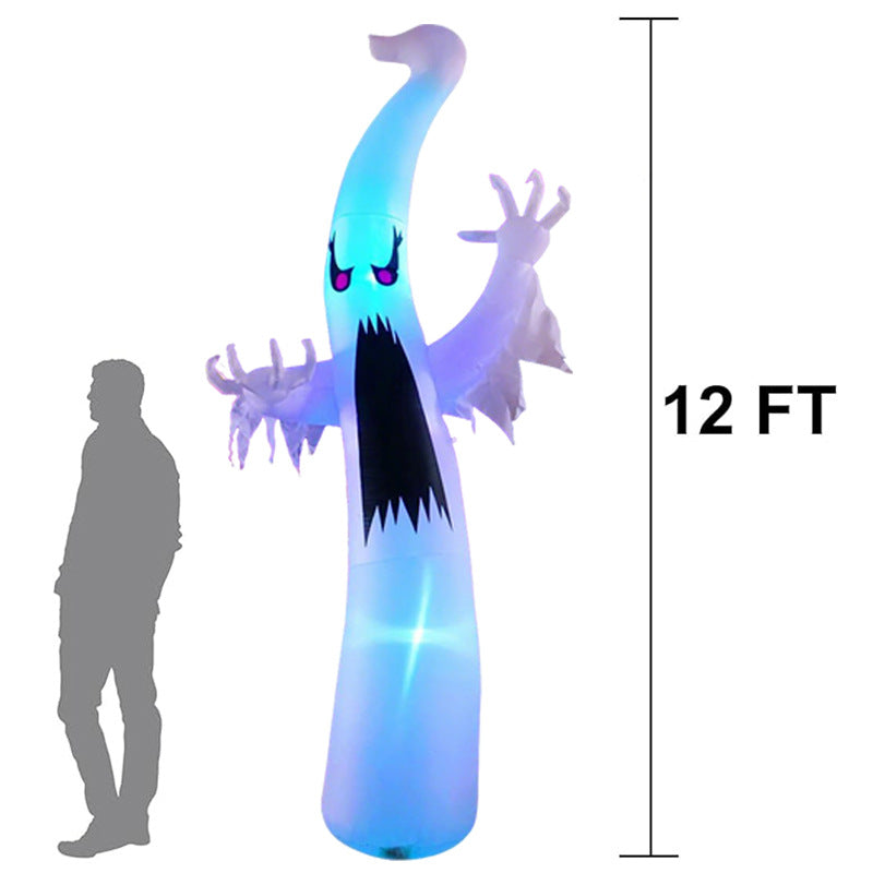 3.6M LED Inflatable Halloween Ghost – Giant Outdoor Yard Decoration