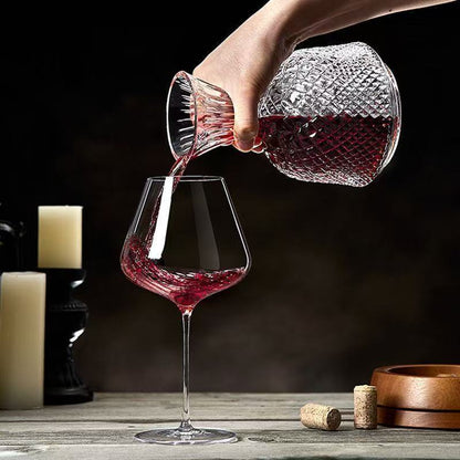 Rotating Crystal Wine Decanter - 1000ml+ Gyroscopic Wine Aerator with Luxury Base