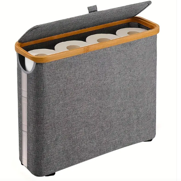 Modern Toilet Paper Storage Basket-Visible Tissue Holder Organiser-Decorative Household Toilet Paper Box for Bathroom, Bedroom & Office