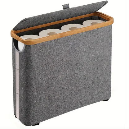 Modern Toilet Paper Storage Basket-Visible Tissue Holder Organiser-Decorative Household Toilet Paper Box for Bathroom, Bedroom & Office