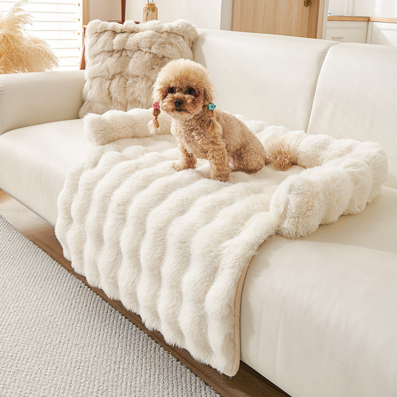 Luxury Plush Pet Mat–Soft Faux Rabbit Fur Dog & Cat Bed