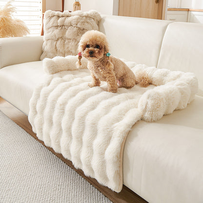 Luxury Plush Pet Mat–Soft Faux Rabbit Fur Dog & Cat Bed