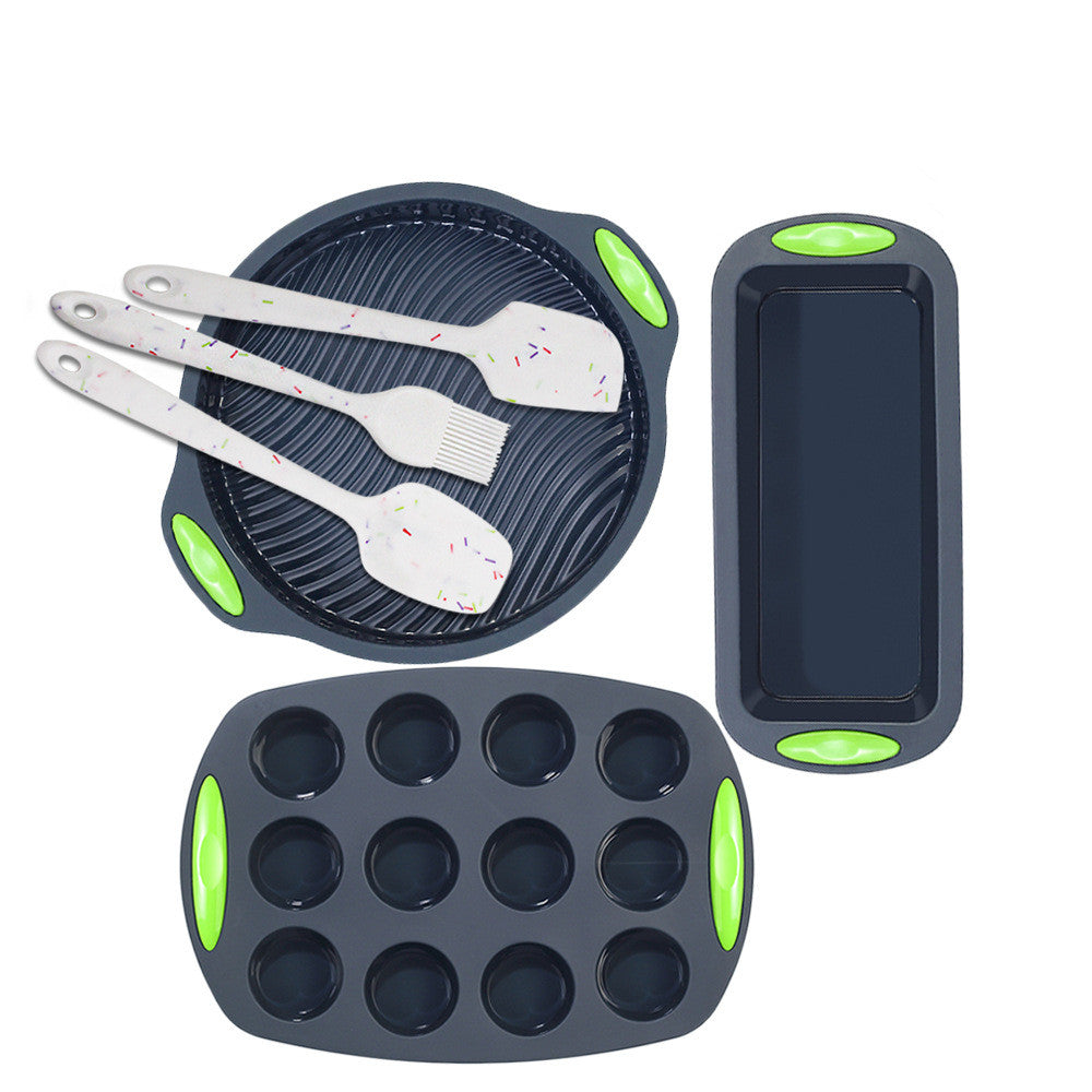 5 Piece Silicone Baking Molds–Non-Stick Cake, Muffin & Donut Moulds, Flexible Baking Tray (Multi-Purpose Kitchen Bakeware)