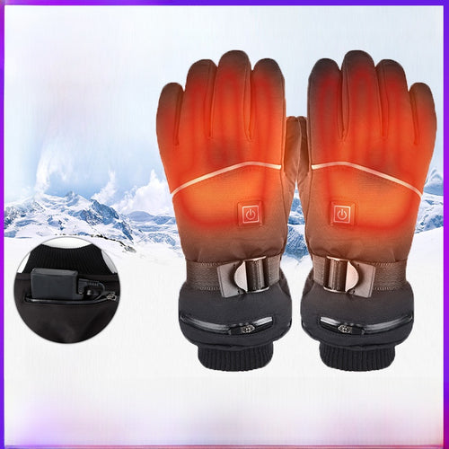 Rechargeable Heated Winter Gloves - Waterproof Windproof Touchscreen Gloves for Skiing, Cycling & Outdoor Sports