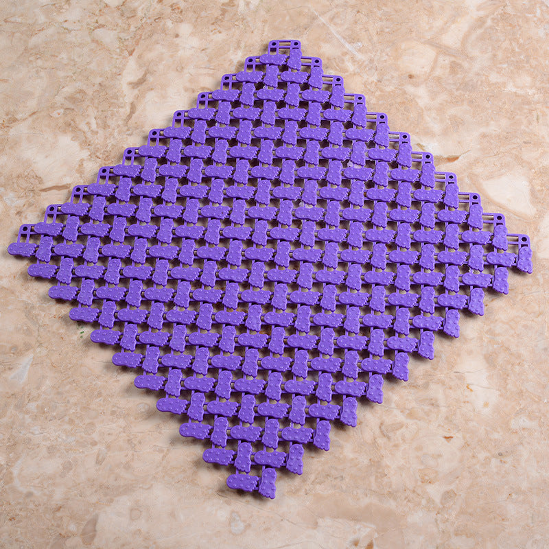 Connectable Non-Slip Bath Mat Tiles-Interlocking Bathroom Floor Mat-Waterproof Anti-Slip Shower Mat